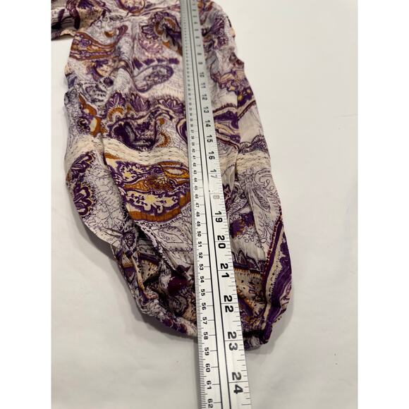 NEW Band of the Free Mirabelle Crop Top Size L Cream Purple Paisley Lace NWT - Picture 12 of 15